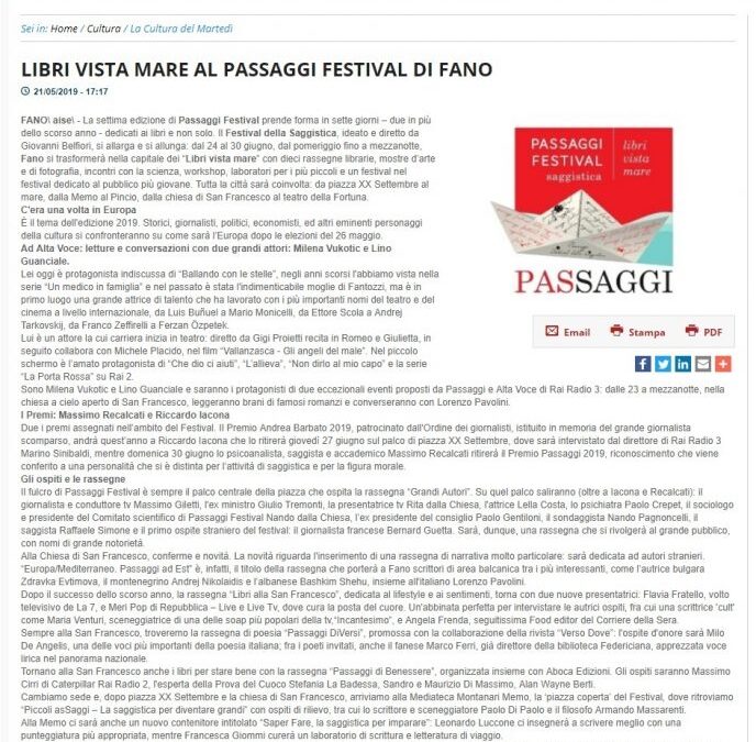 Libri vista mare al Passaggi Festival di Fano