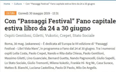 Con “Passaggi Festival” Fano capitale estiva libro da 24 a 30 giugno