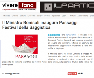 Vivere Fano: il ministro Bonisoli inaugura Passaggi Festival