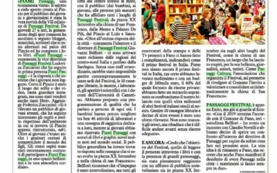 Il Resto del Carlino / Belfiori “Fano decida sul futuro di Passaggi”