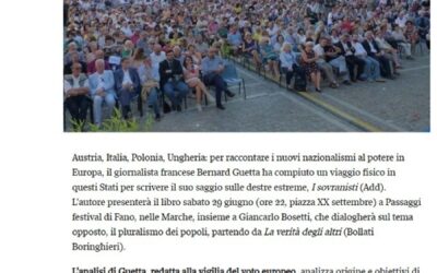 Corriere della Sera.it / Passaggi festival, i sovranisti di Guetta e le profezie di Tremonti