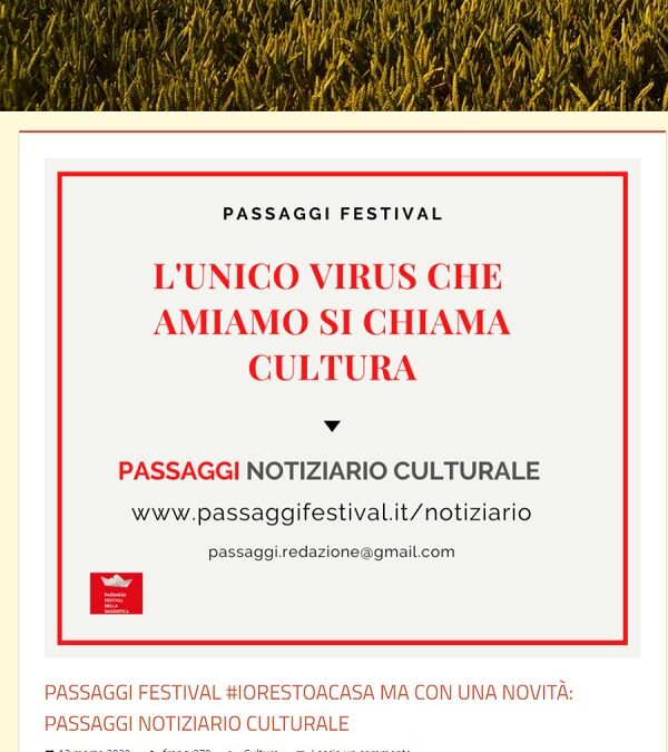 Spettacolo Musica Sport / Passaggi Festival #iorestoacasa