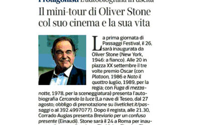 Corriere della Sera / La Lettura – Il mini-tour di Oliver Stone col suo cinema e la sua vita