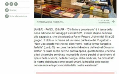 Ansa – Passaggi Festival Saggistica dal 18 al 25 giugno a Fano