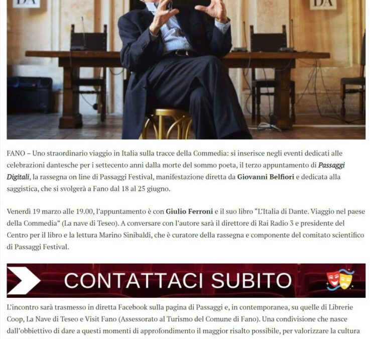 TM Notizie – A Passaggi Digitali Marino Sinibaldi intervista Giulio Ferroni