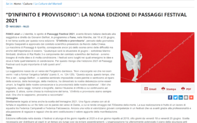 AISE – “D’Infinito e Provvisorio” la nona edizione di Passaggi Festival 2021