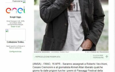 Ansa – Passaggi Festival, premi a Vecchioni, Cremonini, Ahmet Altan