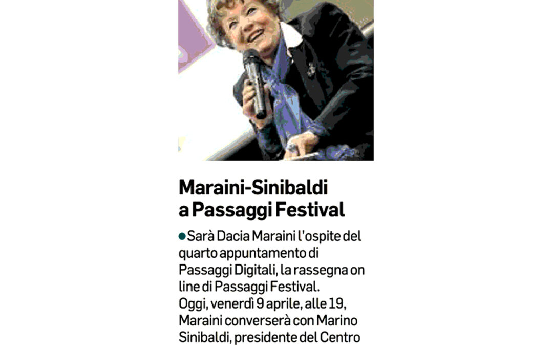 Corriere Adriatico – Maraini-Sinibaldi a Passaggi Festival