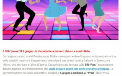 Italia a Tavola – Discoteche, si riparte in sicurezza: il 5 giugno i primi test a Gallipoli e Milano