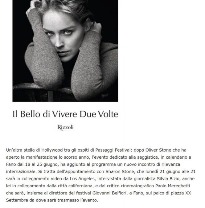 L’Indiscreto – Sharon Stone a Passaggi Festival il 21 giugno