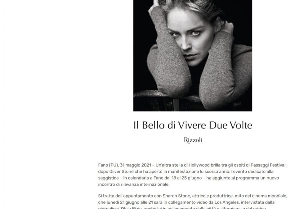 Pesaro Notizie.com – Il cinema internazionale torna ad illuminare l’estate fanese. Sharon Stone a Passaggi Festival