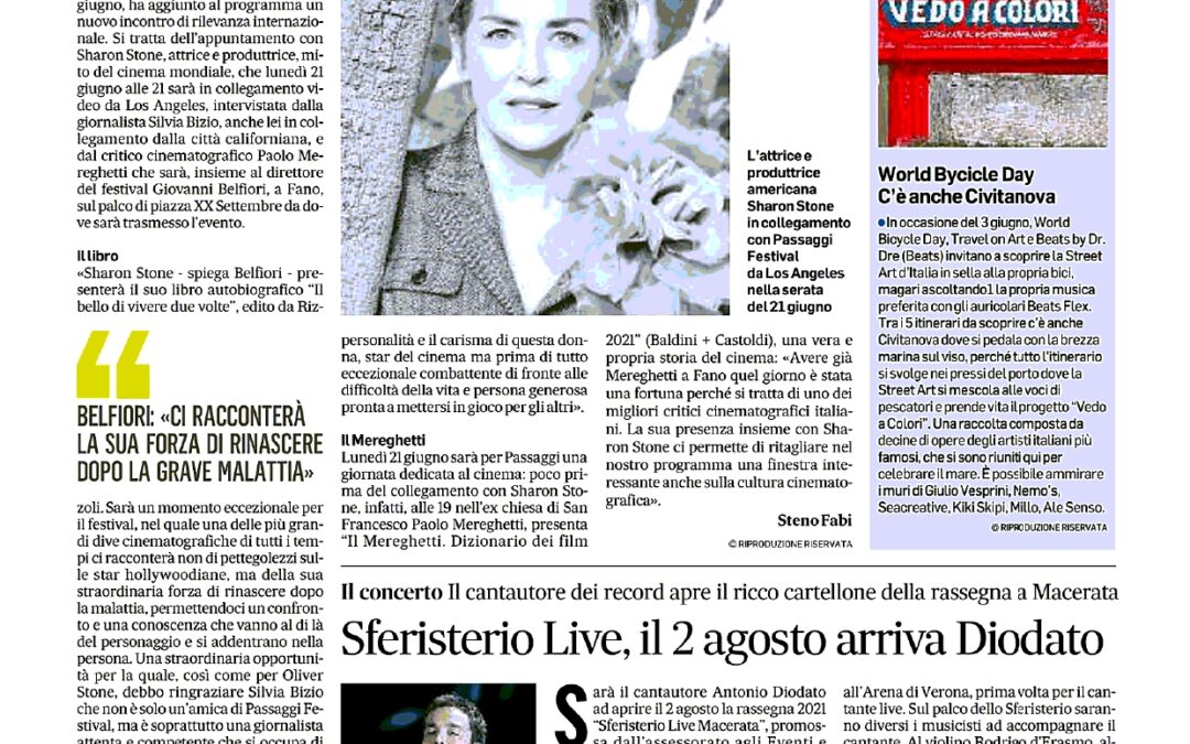 Corriere Adriatico – Sharon Stone a Passaggi Festival