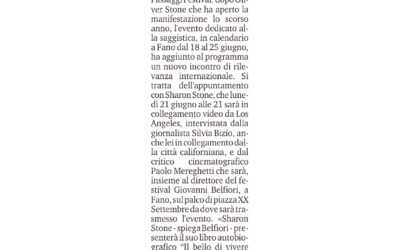 Il Tirreno – Fano, arriva Sharon Stone. Un video per il libro