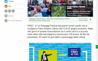 Ansa – Passaggi Festival a Fano, 100 eventi, 80 presentazioni