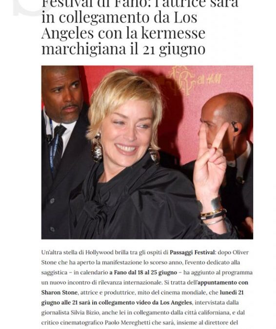 Corriere Nazionale – Sharon Stone sarà al Passaggi Festival di Fano