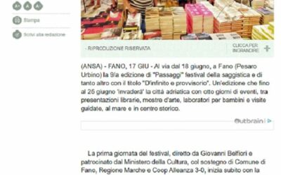 ANSA.it – Passaggi, a Fano 9/a edizione del Festival della saggistica