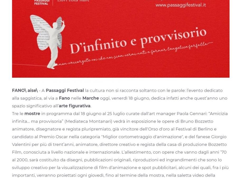 AISE – A Fano la cultura è anche per immagini: le mostre d’arte di Passaggi Festival