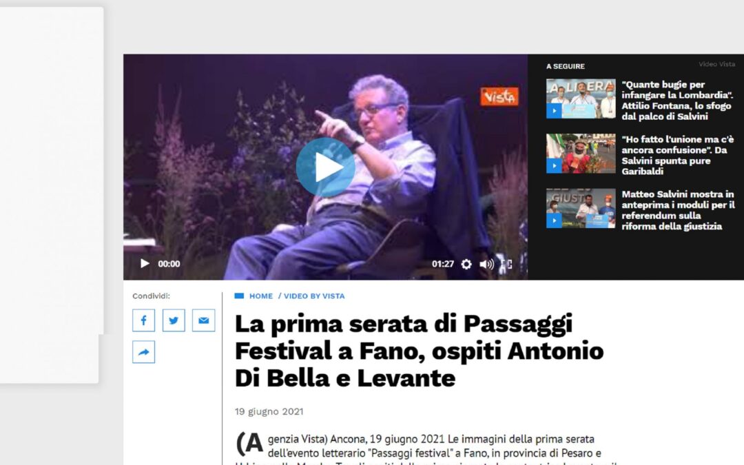 Libero Quotidiano.it – La prima serata di Passaggi Festival a Fano, ospiti Antonio Di Bella e Levante