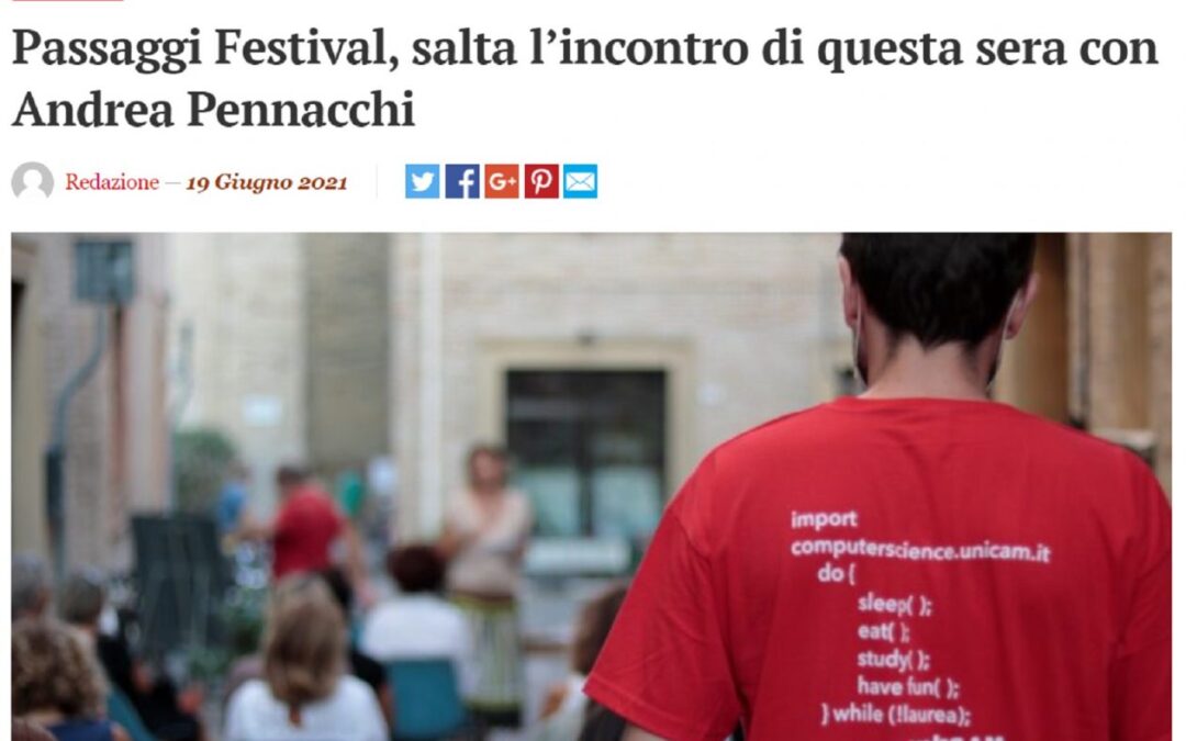 TM Notizie – Passaggi Festival, salta l’incontro di questa sera con Andrea Pennacchi