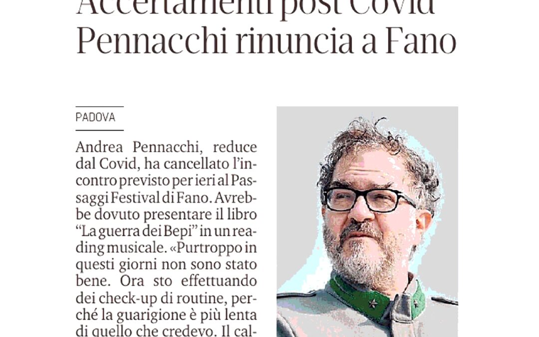 La Tribuna di Treviso – Accertamenti post Covid. Pennacchi rinuncia a Fano