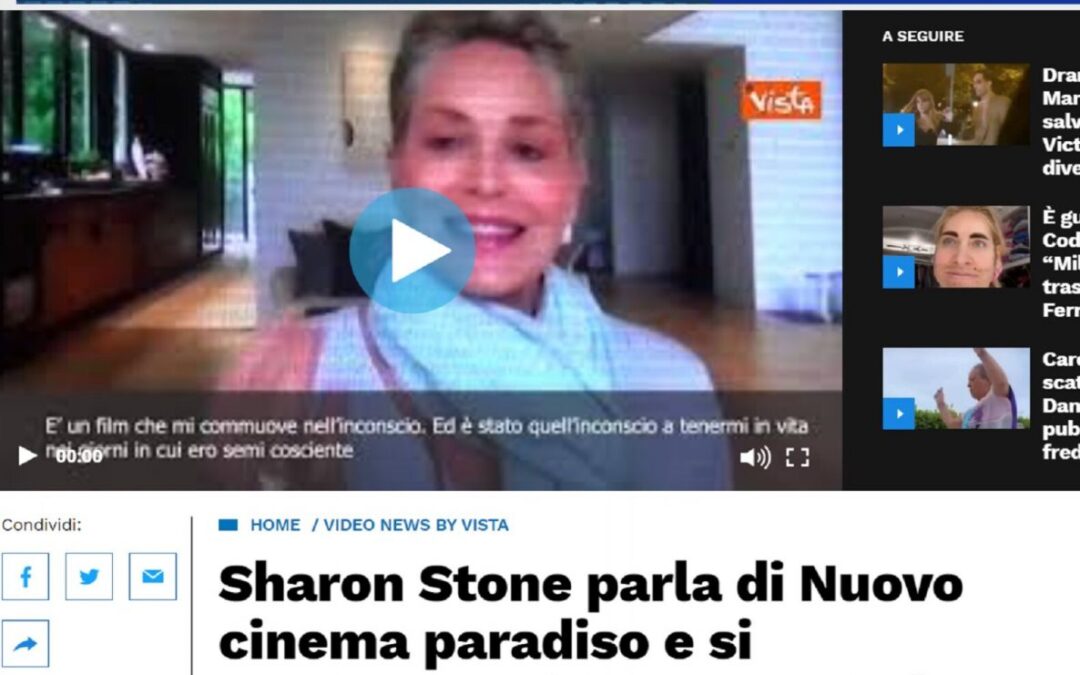 Il Tempo.it – Sharon Stone parla di Nuovo cinema paradiso e si commuove: “Rappresenta la purezza del cinema”