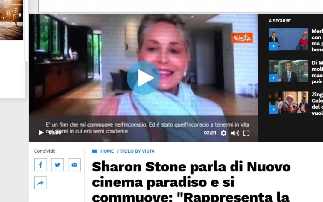 Quotidiano Libero.it – Sharon Stone parla di Nuovo cinema paradiso e si commuove: “Rappresenta la purezza del cinema”