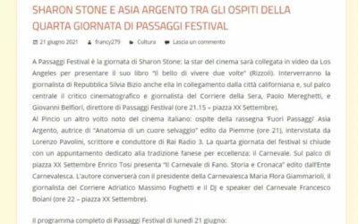 Spettacolo Musica Sport – Sharon Stone e Asia Argento tra gli ospiti della quarta giornata di Passaggi Festival