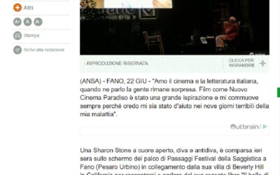 ANSA.it – Passaggi Festival: Sharon Stone commuove a Fano