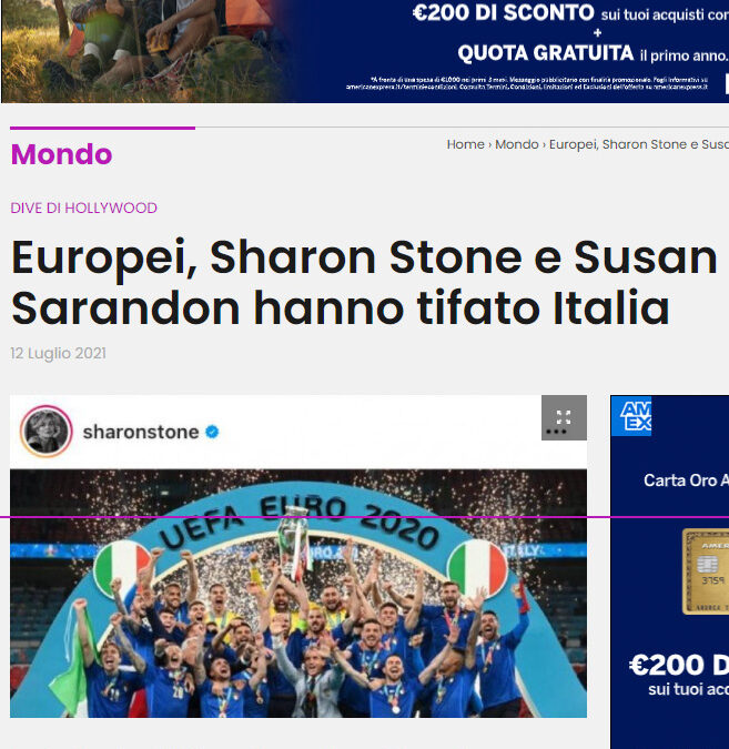 Gazzetta del Sud – Europei, Sharon Stone e Susan Sarandon hanno tifato Italia