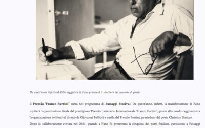 Poesia del nostro tempo – Il Premio Franco Fortini trova casa a Passaggi Festival