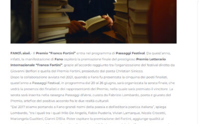 Aise – Il Premio Franco Fortini trova casa a Passaggi Festival