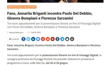 La Milano – Fano, Annarita Briganti incontra Paolo Del Debbio, Ginevra Bompiani e Fiorenza Sarzanini