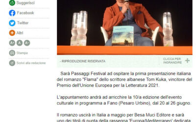 Ansa – Passaggi Festival ospiterà presentazione romanzo “Flama”