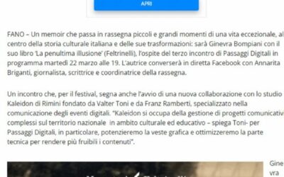 La Notizia – Martedì 22 marzo terzo incontro di Passaggi Digitali