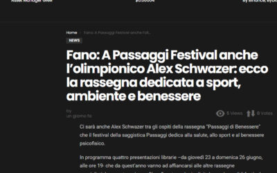 Web 3 – Fano: a Passaggi Festival anche l’olimpionico Alex Schwazer