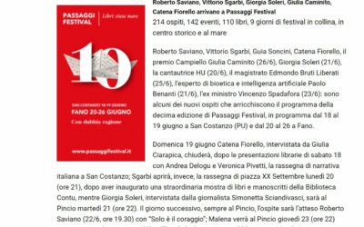 Leggere Tutti – Roberto Saviano, Vittorio Sgarbi, Giorgia Soleri, Giulia Caminito, Catena Fiorello arrivano a Passaggi Festival