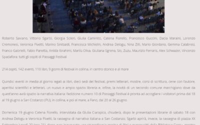 Pegaso News – Saviano, Soleri, Pivetti, Michielin, Zilli arrivano a Passaggi Festival