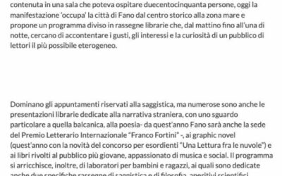 Informazione.it – Passaggi Festival, decima edizione dell’evento dedicato ai libri a Fano dal 20 al 26 giugno 2022