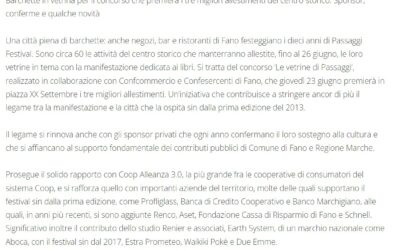 Comunicati-Stampa.net – Passaggi Festival 2022- Fano