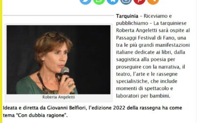 Tuscia Web – La tarquiniese Roberta Angeletti ospite al Passaggi festival di Fano