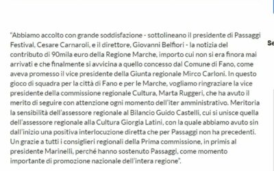 Informazione.it – A Passaggi Festival, decima edizione, Gaetano Pecoraro e Filippo Ceccarelli. La consegna del Premio Barbato a Lorenzo Cremonesi collegato dal Donbass