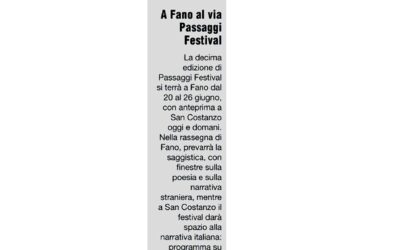 Avvenire – A Fano al via Passaggi Festival