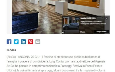 Tiscali Cultura – Passaggi Festival, da biblioteca Contu inedito Ungaretti