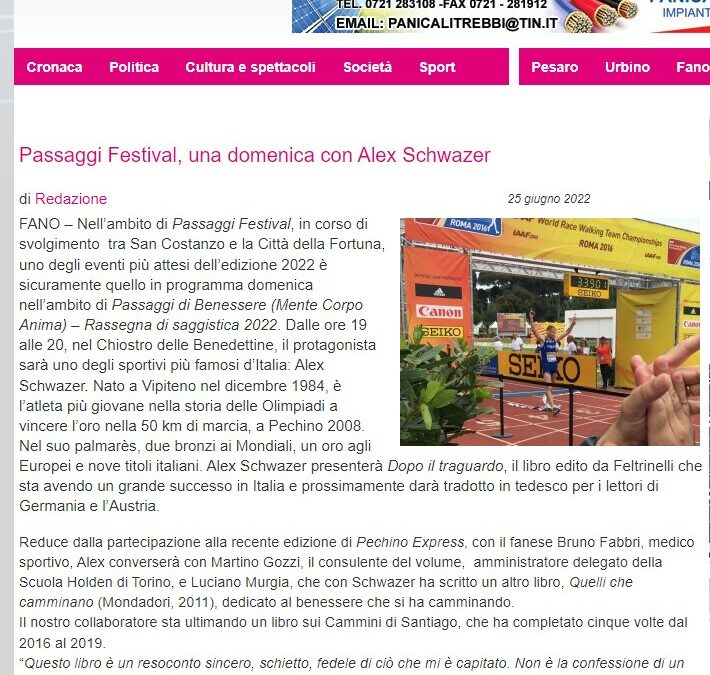 Pu24 –  Passaggi Festival, una domenica con Alex Schwazer