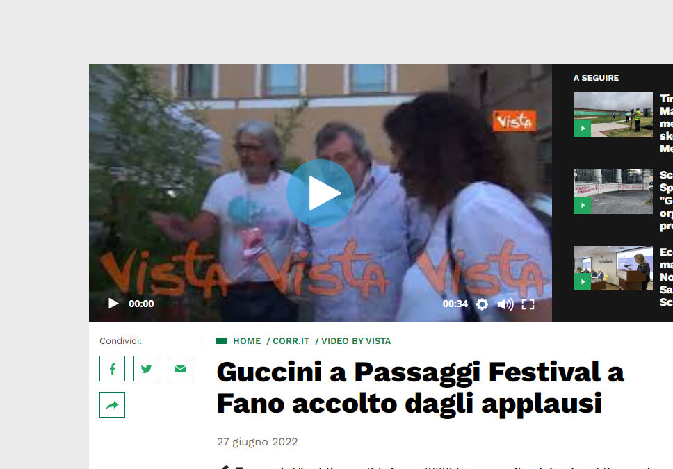 Corriere di Arezzo – Guccini a Passaggi Festival a Fano accolto dagli applausi