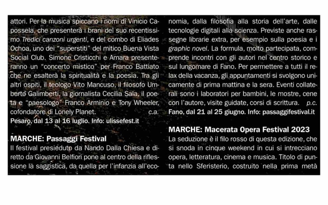 Dove – MARCHE: Passaggi Festival