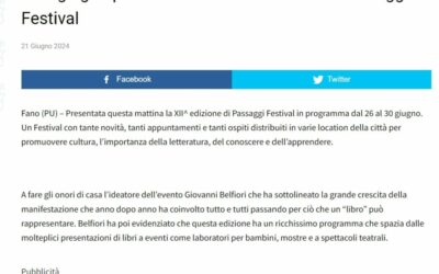 Fanoinforma – Il 26 giugno prende il via la XII^ edizione di Passaggi Festival