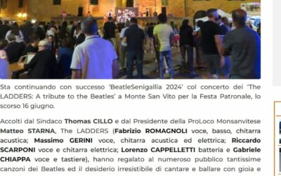 Vivere Jesi-‘BeatleSenigallia 2024’ grande successo per il concerto a Monte San Vito coi ‘The Ladders’