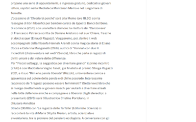 Agenparl-L’avventura dei libri comincia da piccoli: le rassegne e i laboratori di Passaggi Festival per bambini e ragazzi