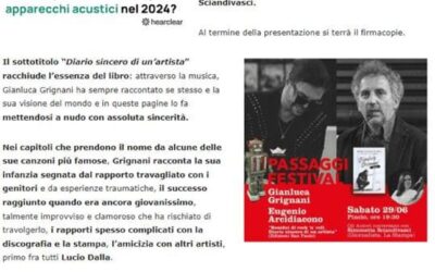 Oltre le Colonne-Residui di Rock’n’Roll–Diario sincero di un artista, l’autobiografia di Gianluca Grignani scritta con il giornalista Eugenio Arcidiacono. Il cantautore incontra il pubblico